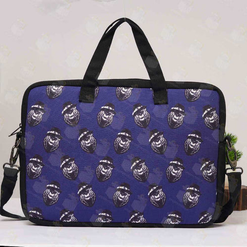 Dog Faces Printed Canvas Laptop Bag - 15.6 inch